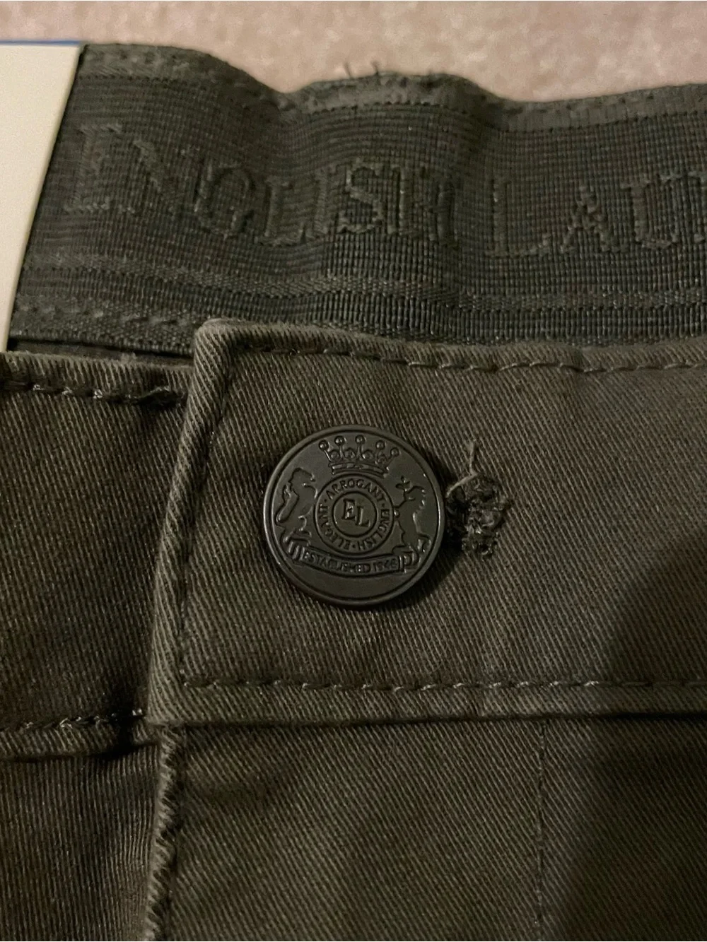 English Laundry military green stretch deck pants 36 30 NWT